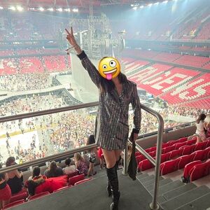 Taylor swift eras outfit blazer dress and boots